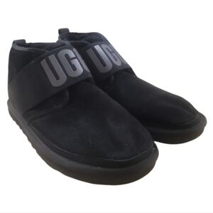 UGG Black Suede neumel ll 2 Boots wool 10 men 11.5 wom graphic spell out gray